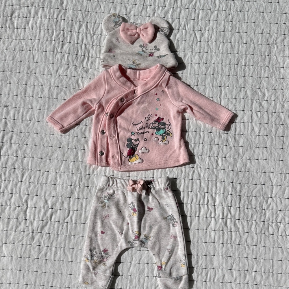 Pink and Gray Baby Outfit with Disney Print